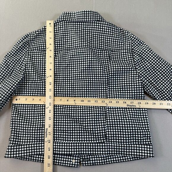 Tommy Hilfiger White Crop Jacket Black white Checkered Size Large Women’s Y2K - Picture 5 of 5